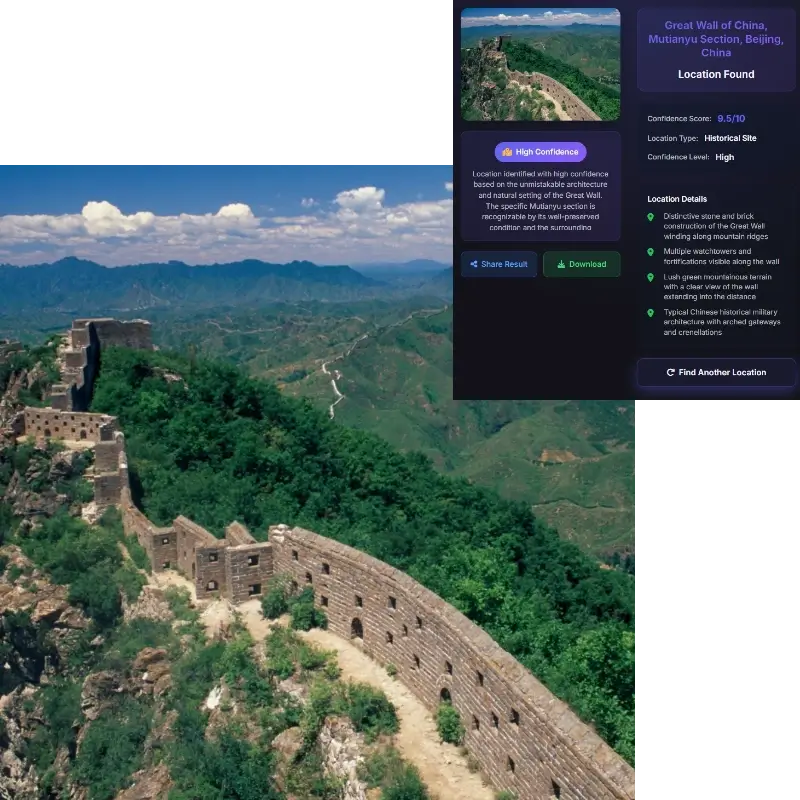 Kartenprüfung nach der Standortsuche per Foto